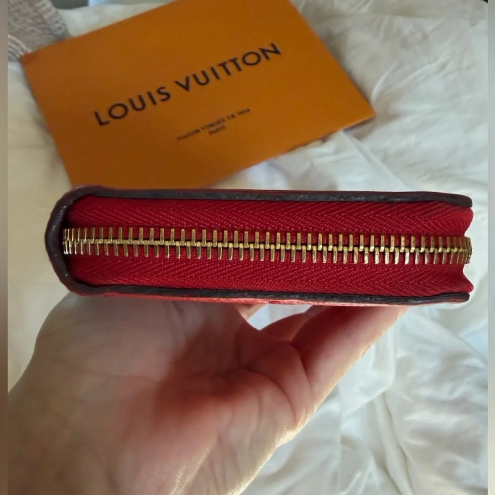 Louis Vuitton Rouge Red Empreinte Clemence Leather Continental Card Coin Wallet